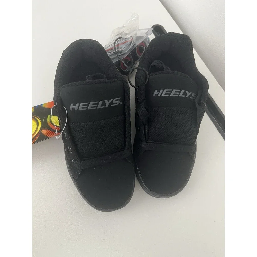 Heelys Split Wheeled Sneakers #770283H Size 2 Youth ROLLER SKATE SHOES Black